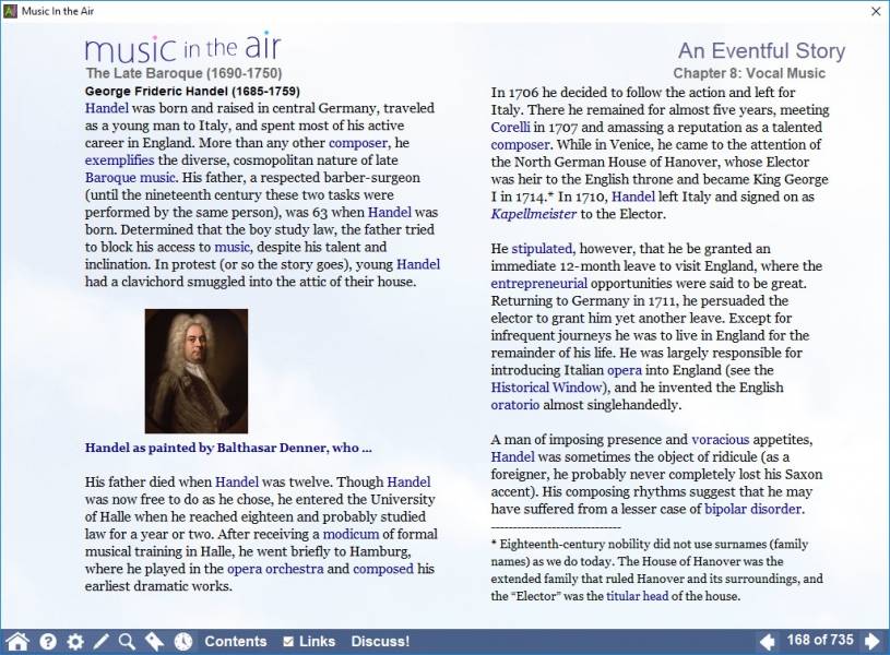 Screenshot of Handel biography An account of Handel's colorful life